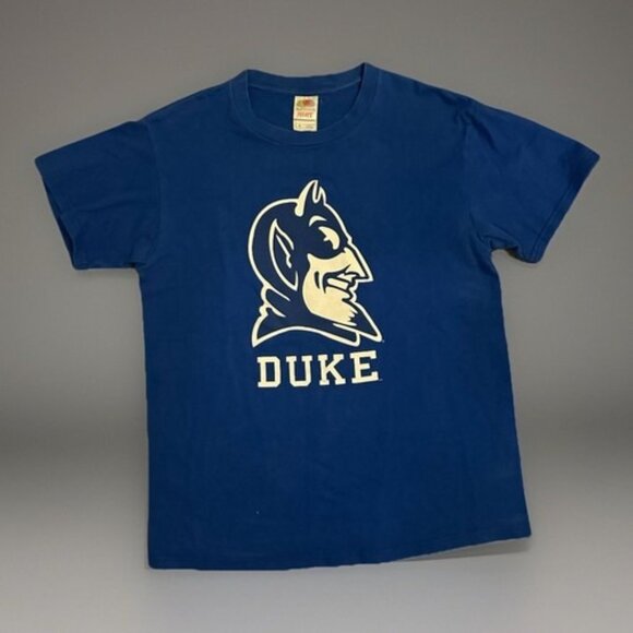 Fruit of the Loom Other - Vintage 90s Duke Blue Devils T Shirt Mens Medium Center Logo NCAA Basketball